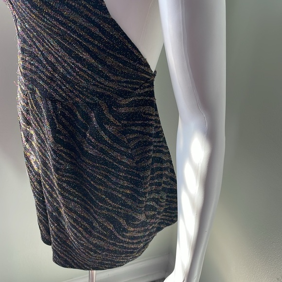 Zara Black Mini Metallic Halter Romper Small - Picture 3 of 6